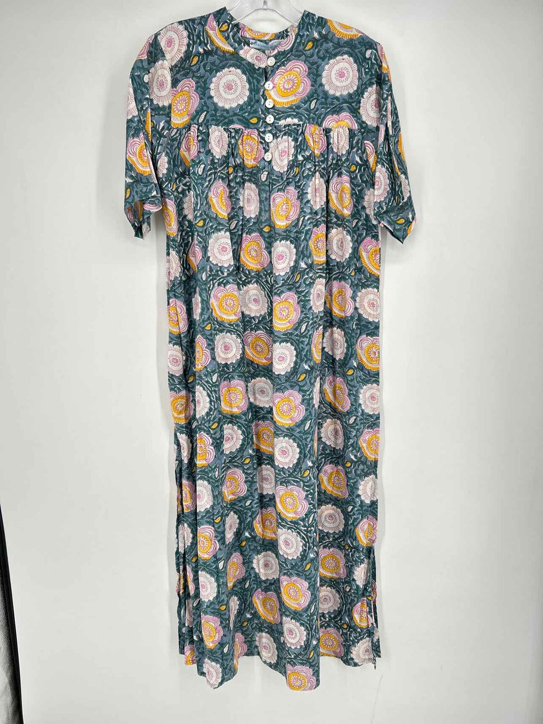 Le Bazar Coastal Size M Blue & Green Floral Maxi