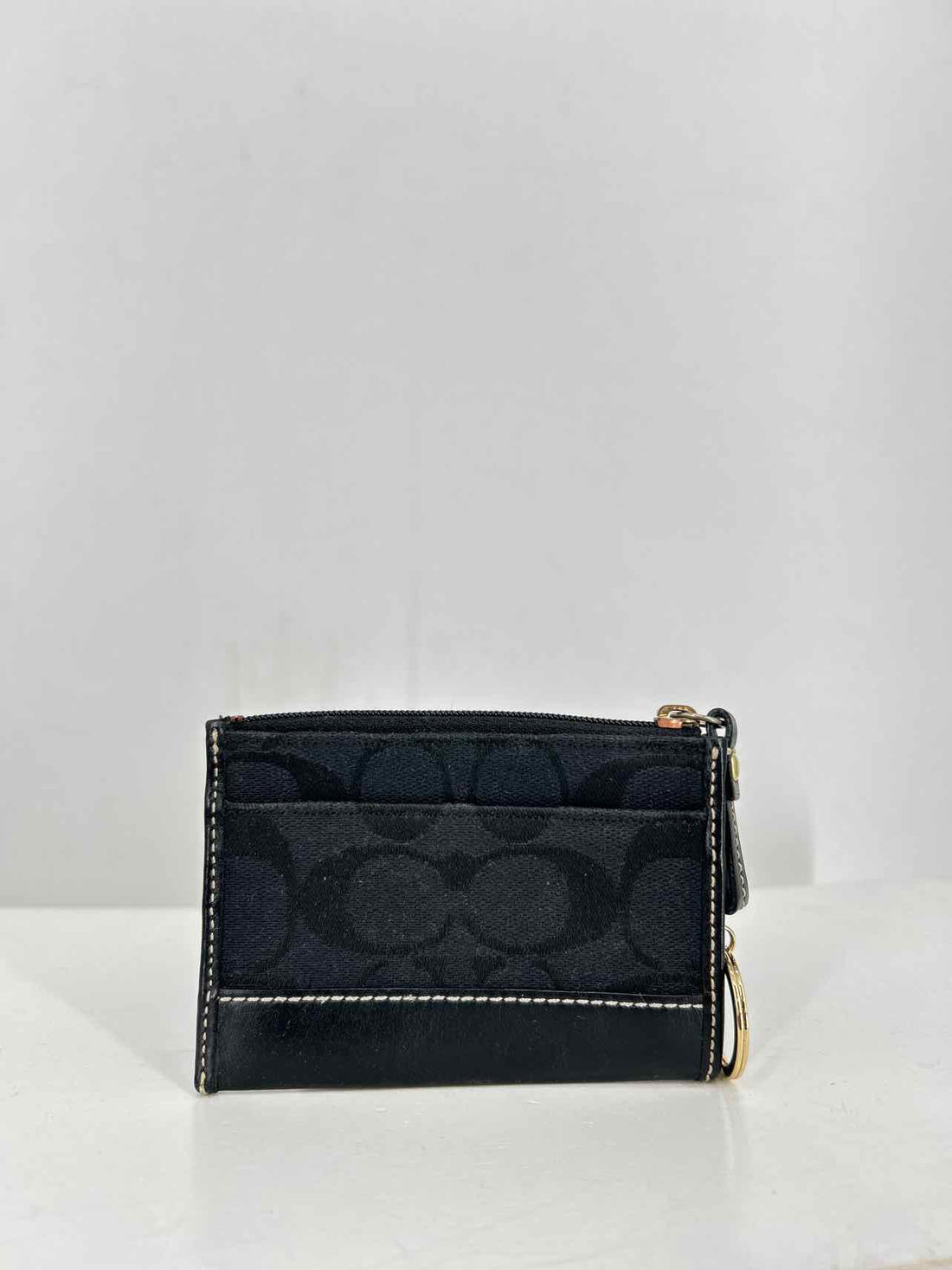 Coach Black Signature Canvas/Leather Pre Owned Card Holder