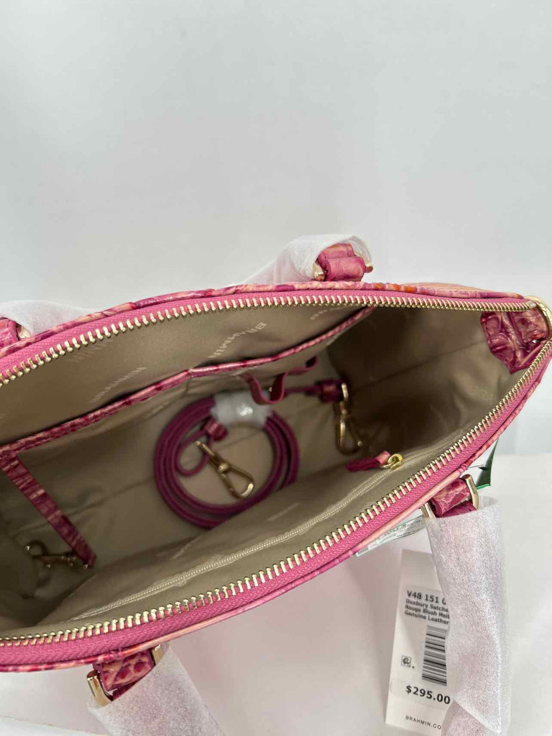 Brahmin Blush Croc Embossed Leather NWT Crossbody