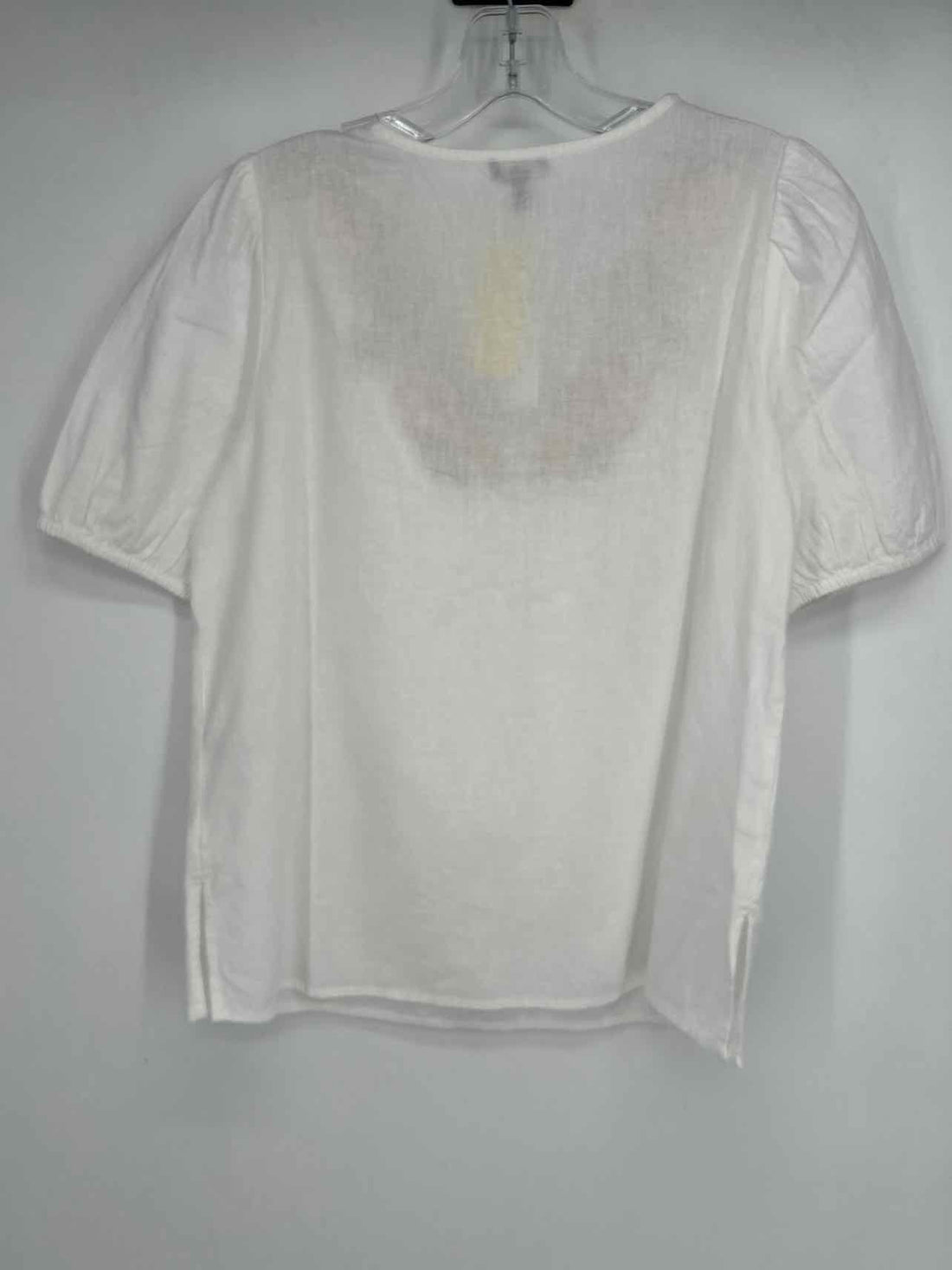 Talbots Size XS White Embroidered Short Sleeve