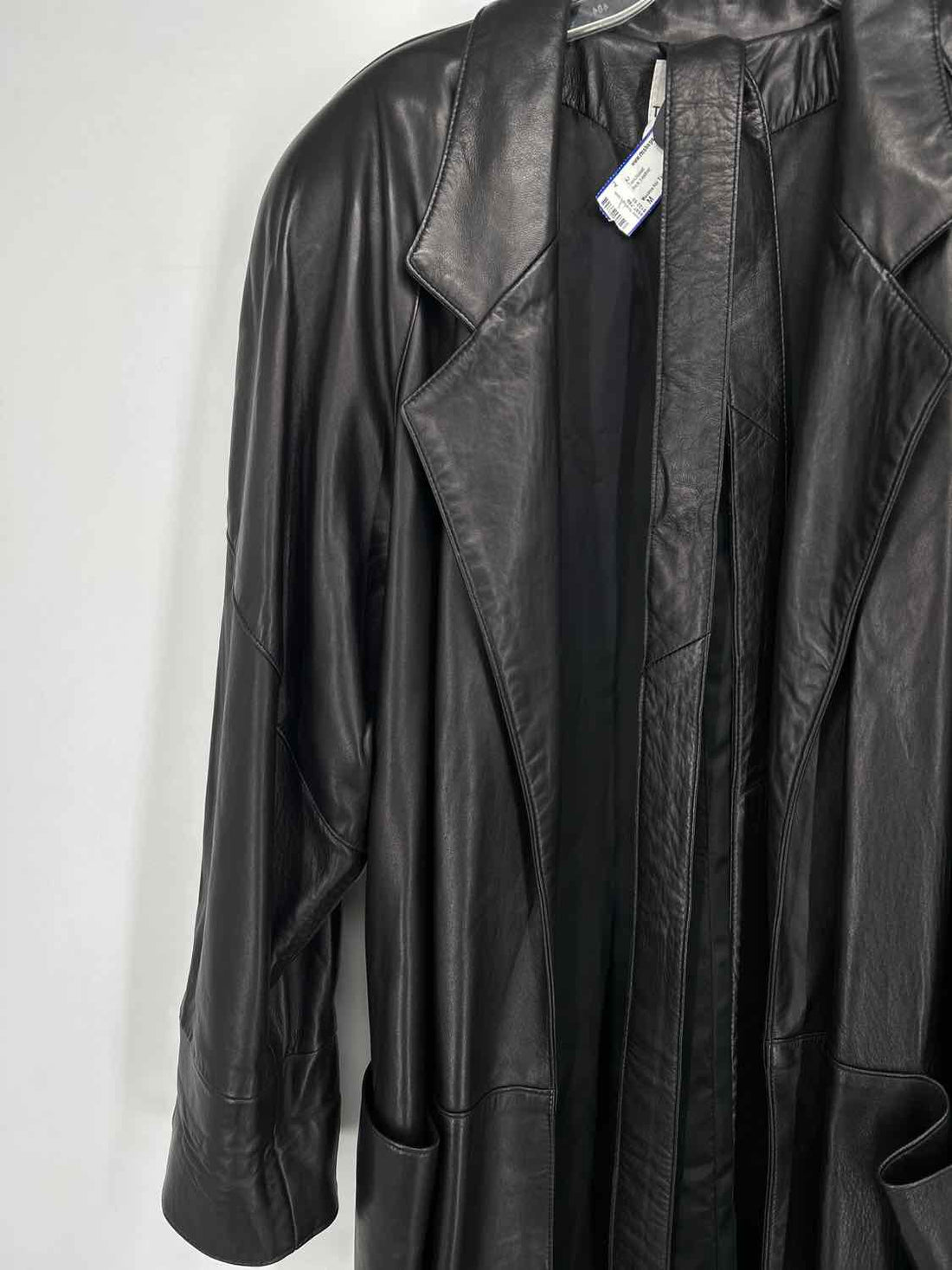 Maxima for Tannery West Size M Black Leather Trenchcoat
