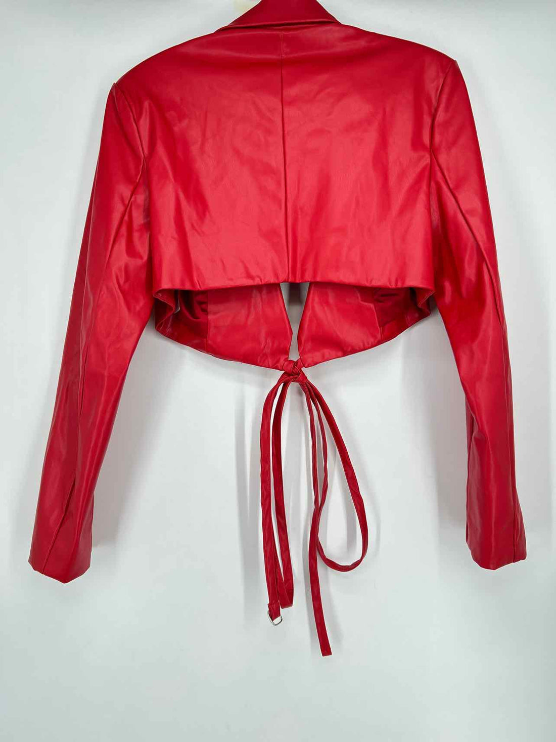 Signature Eight Size S Red Faux Leather Jacket