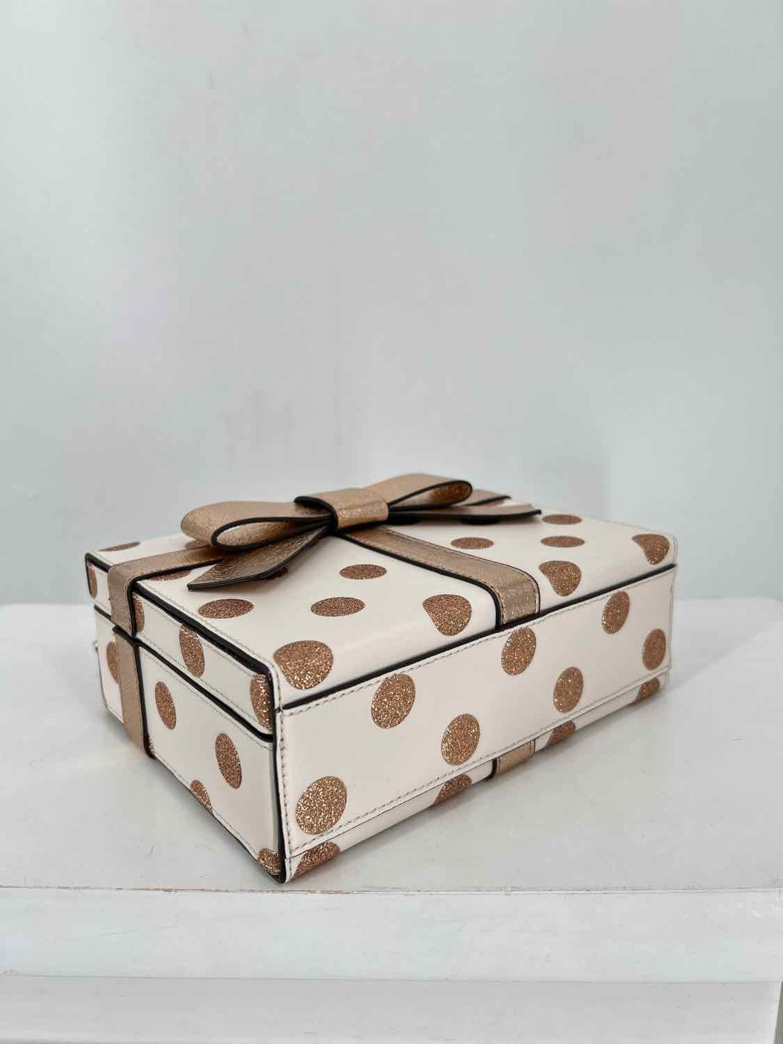 Kate Spade Ivory & Gold Polkadot Genuine Leather Limited Edition Crossbody