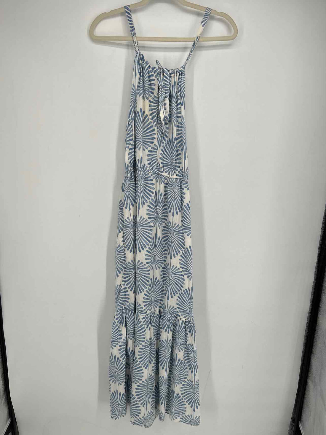 Joie Size M White & Blue Print Dress
