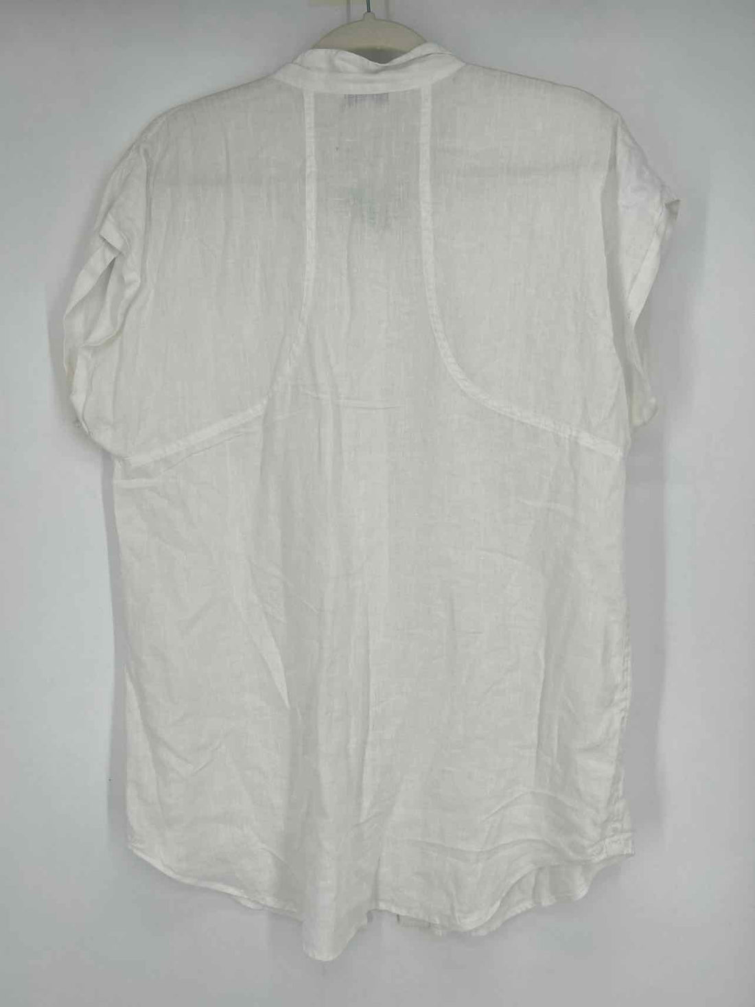 Cabi Size M White Linen Short Sleeve