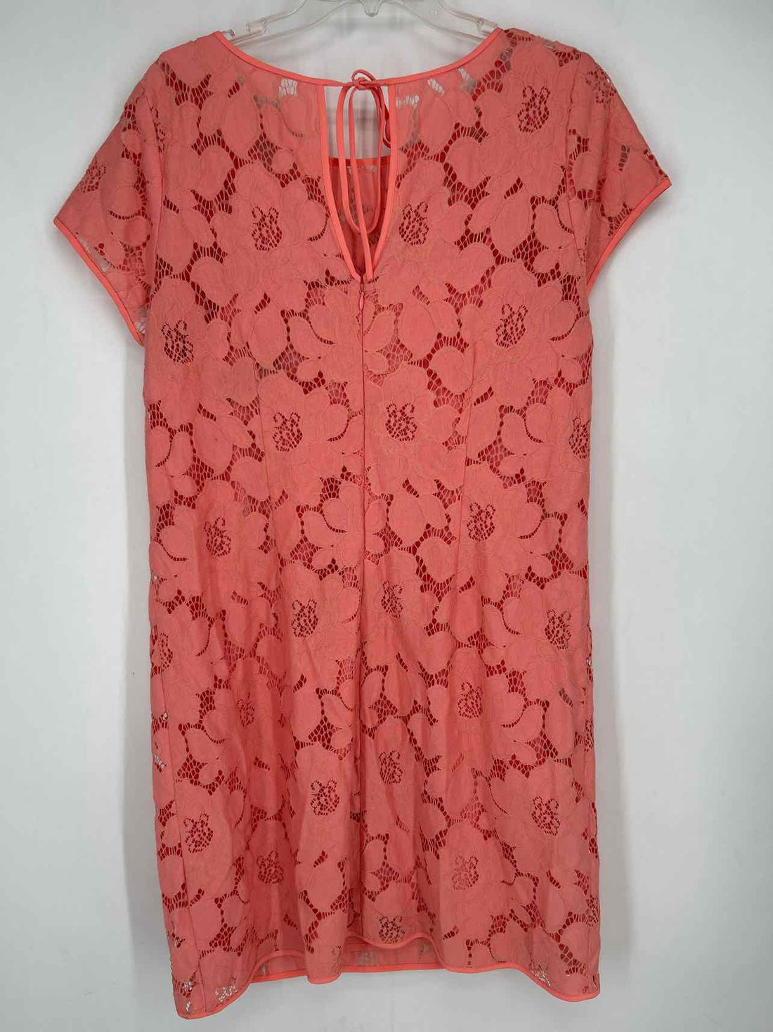 Loft Size 14 Peach Lace Short Sleeve Dress