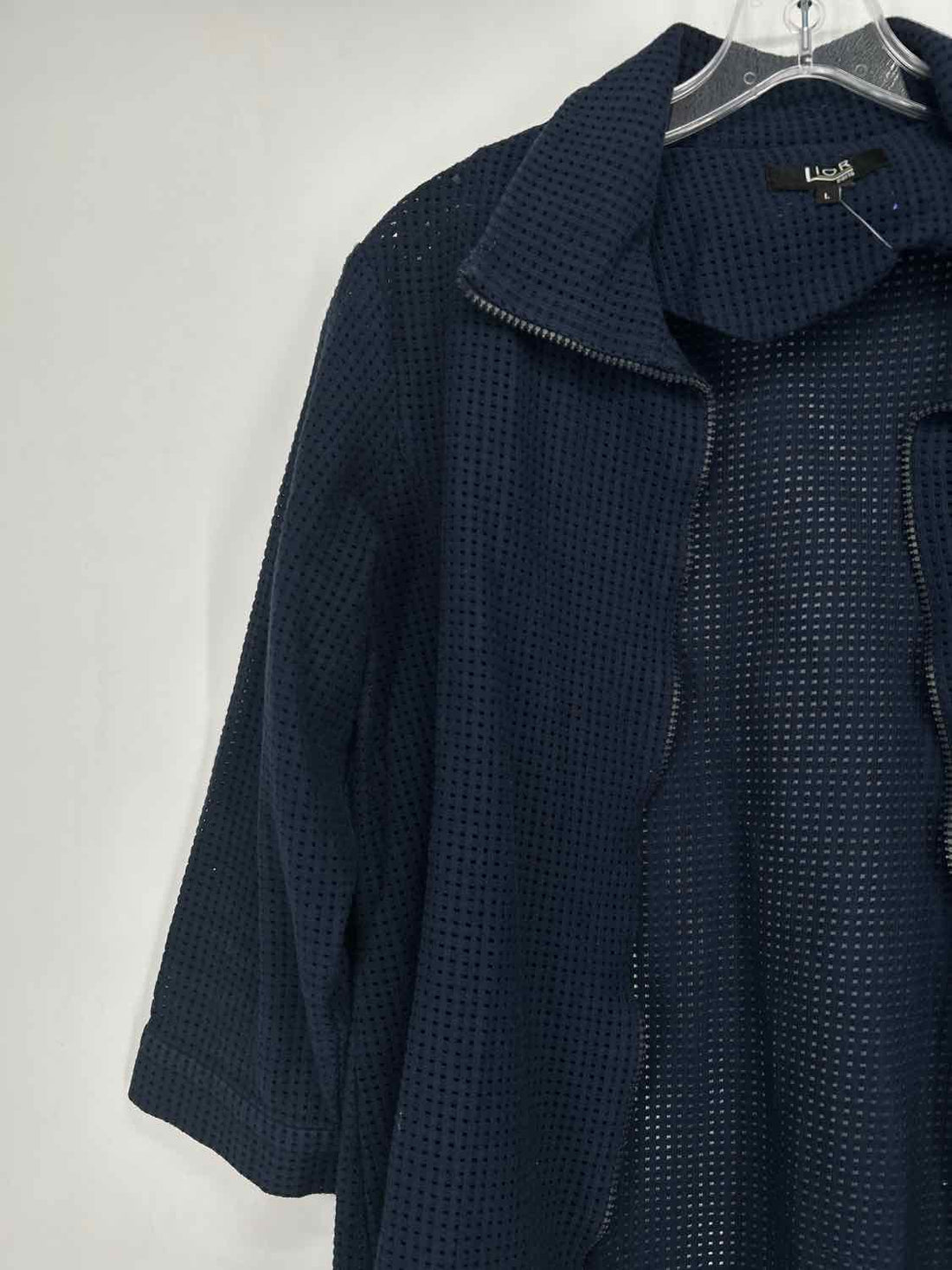 Lior Paris Size L Navy Perforated Jacket