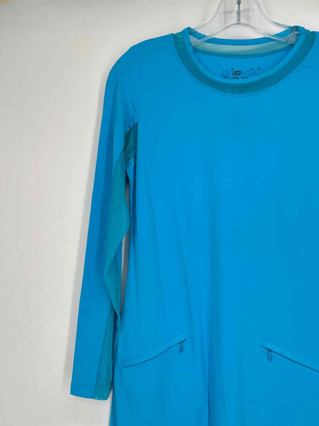 IBKUL Size XS Bright Blue Long Sleeve Active Dresses