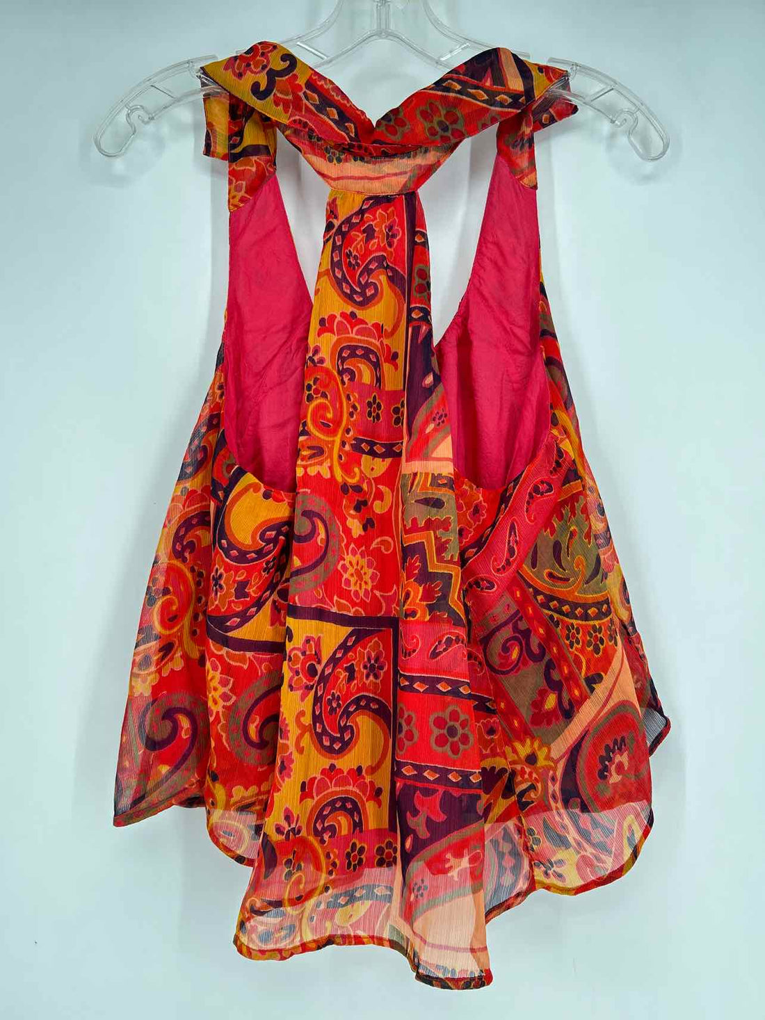 Free People Size XS Red & Purple Print Sleeveless