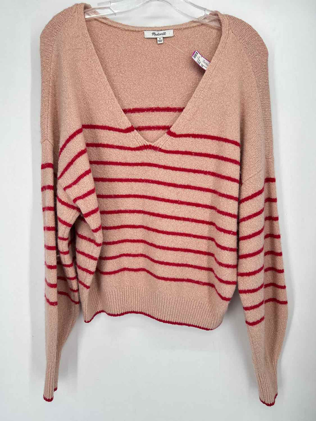 Madewell Size M Pink Stripe Sweater