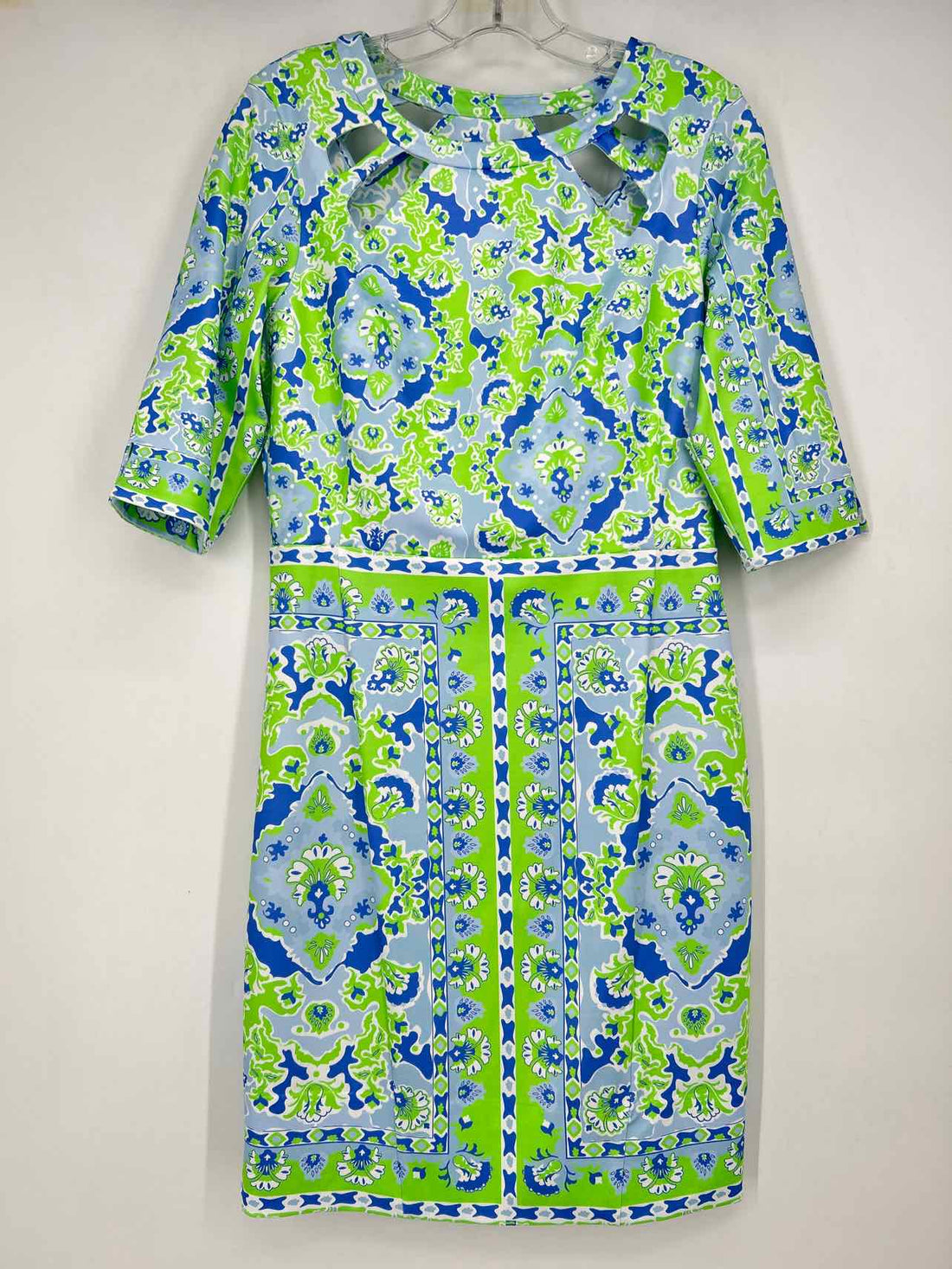 Gretchen Scott Size S Blue & Green Print Dress