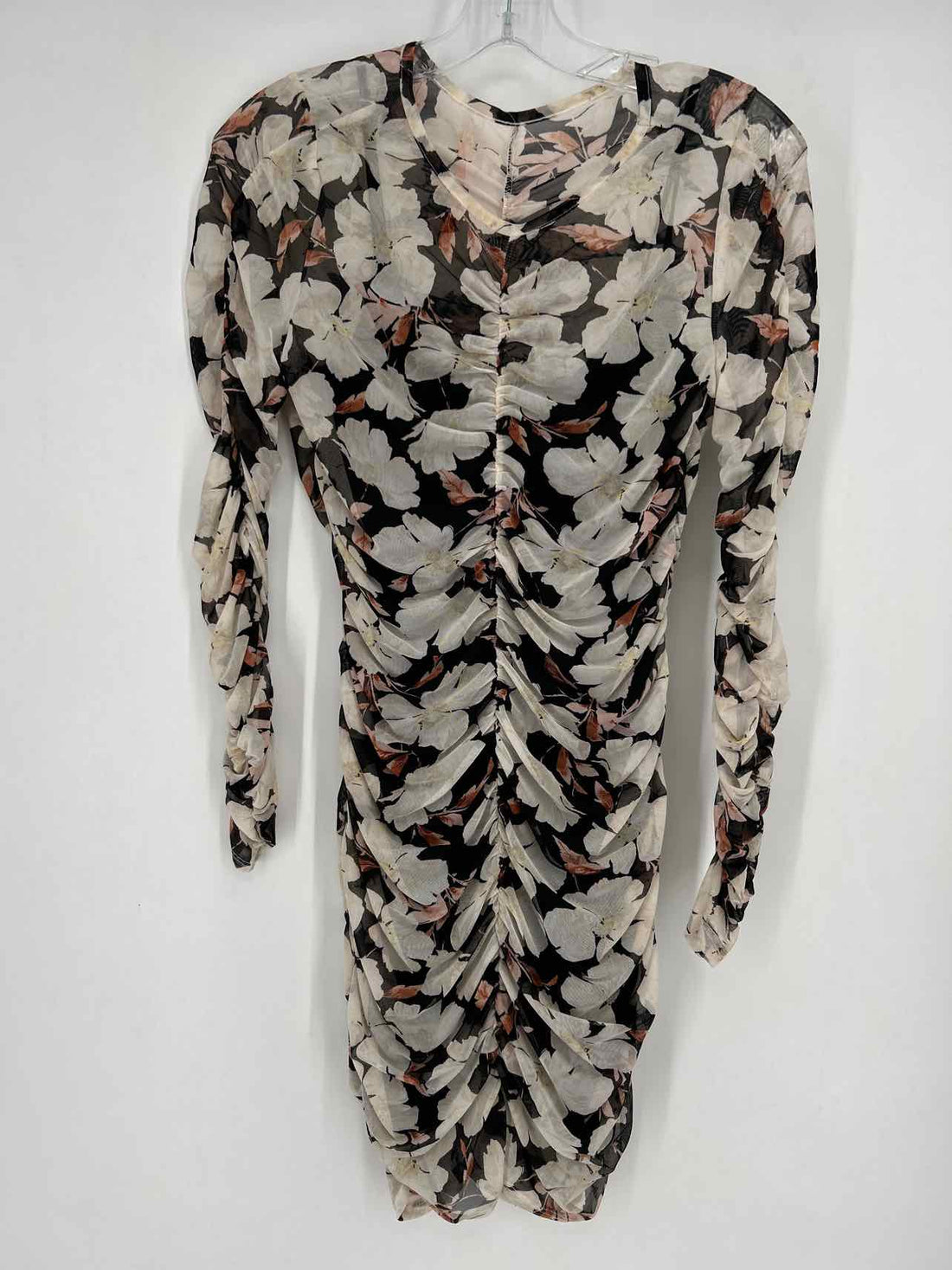 Abercrombie & Fitch Size M Black & White Floral Mesh Long Sleeve Dress