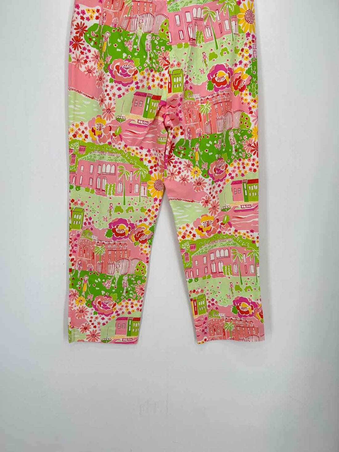 8 Pink & Green Print Vintage Lilly Pulitzer Pants