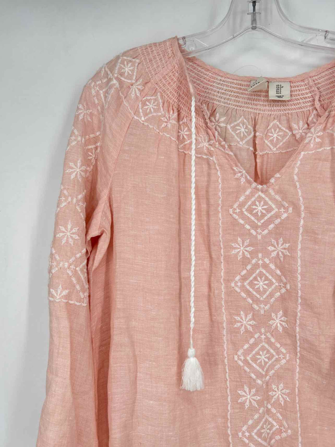 Joie Size S Light Pink Linen Long Sleeve