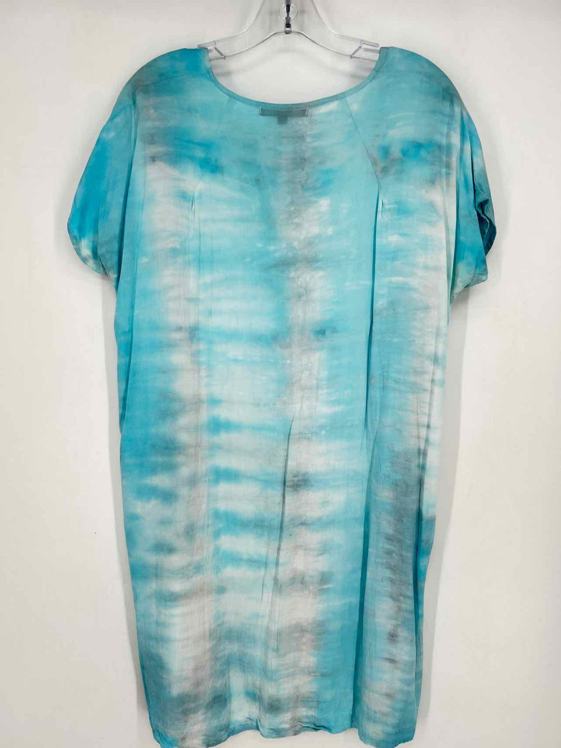Yanak Size M Blue Tie Dye Short Sleeve Dress
