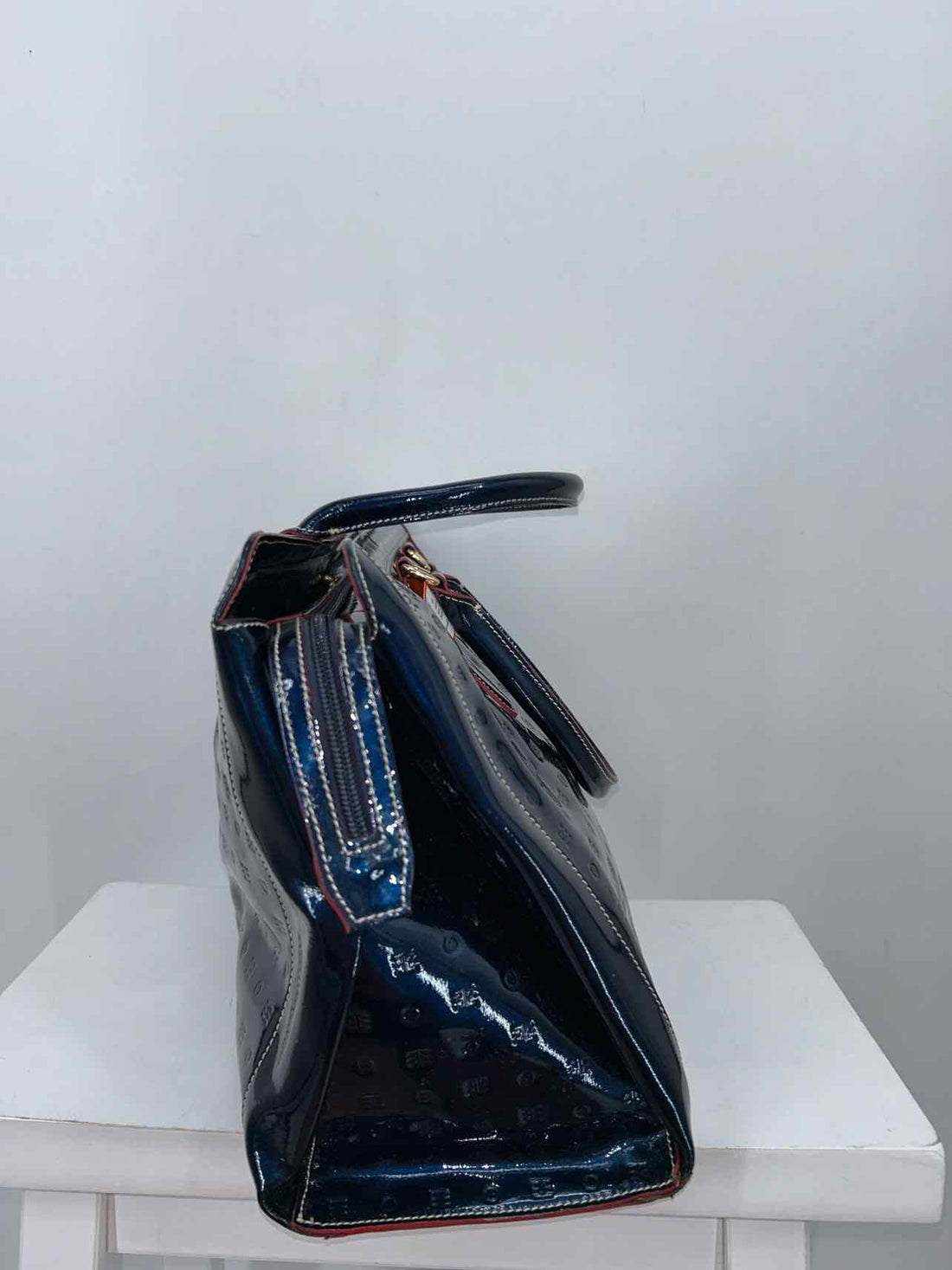 Arcadia Navy Patent Leather Pre Owned Satchel