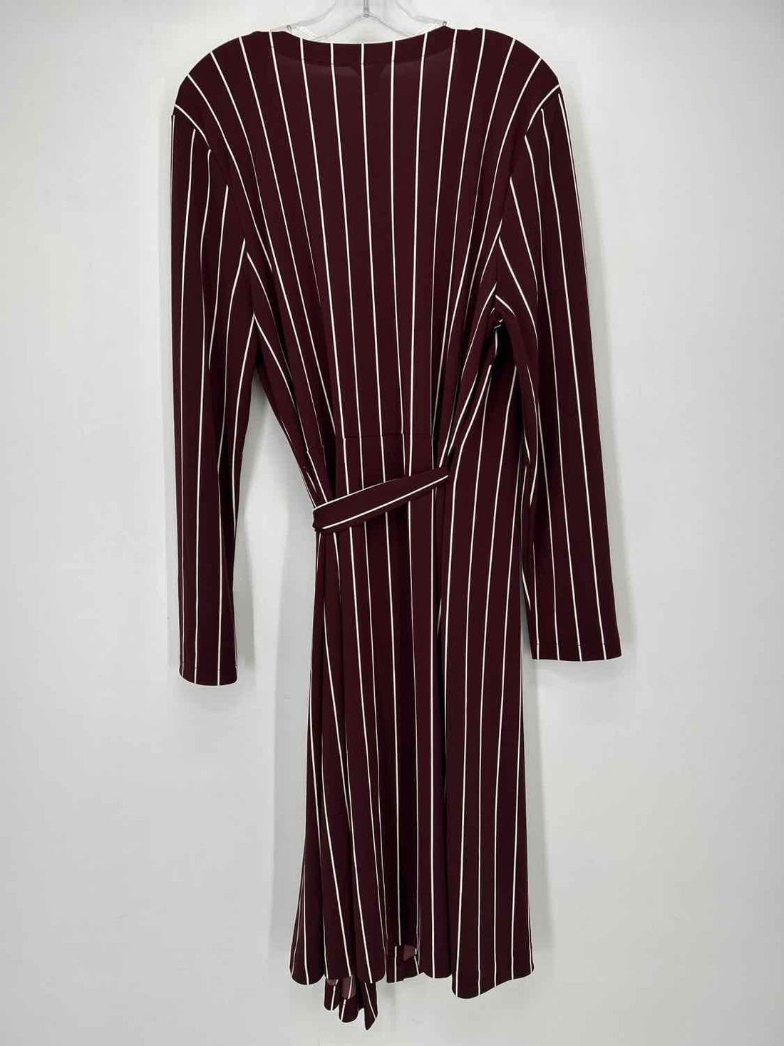 Ann Taylor Size 18 Burgandy Striped Wrap Dress