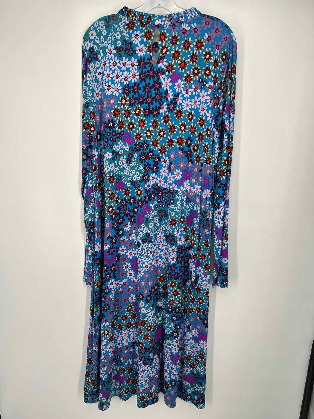 Kate Spade Size XXL Blue Floral Long Sleeve Dress