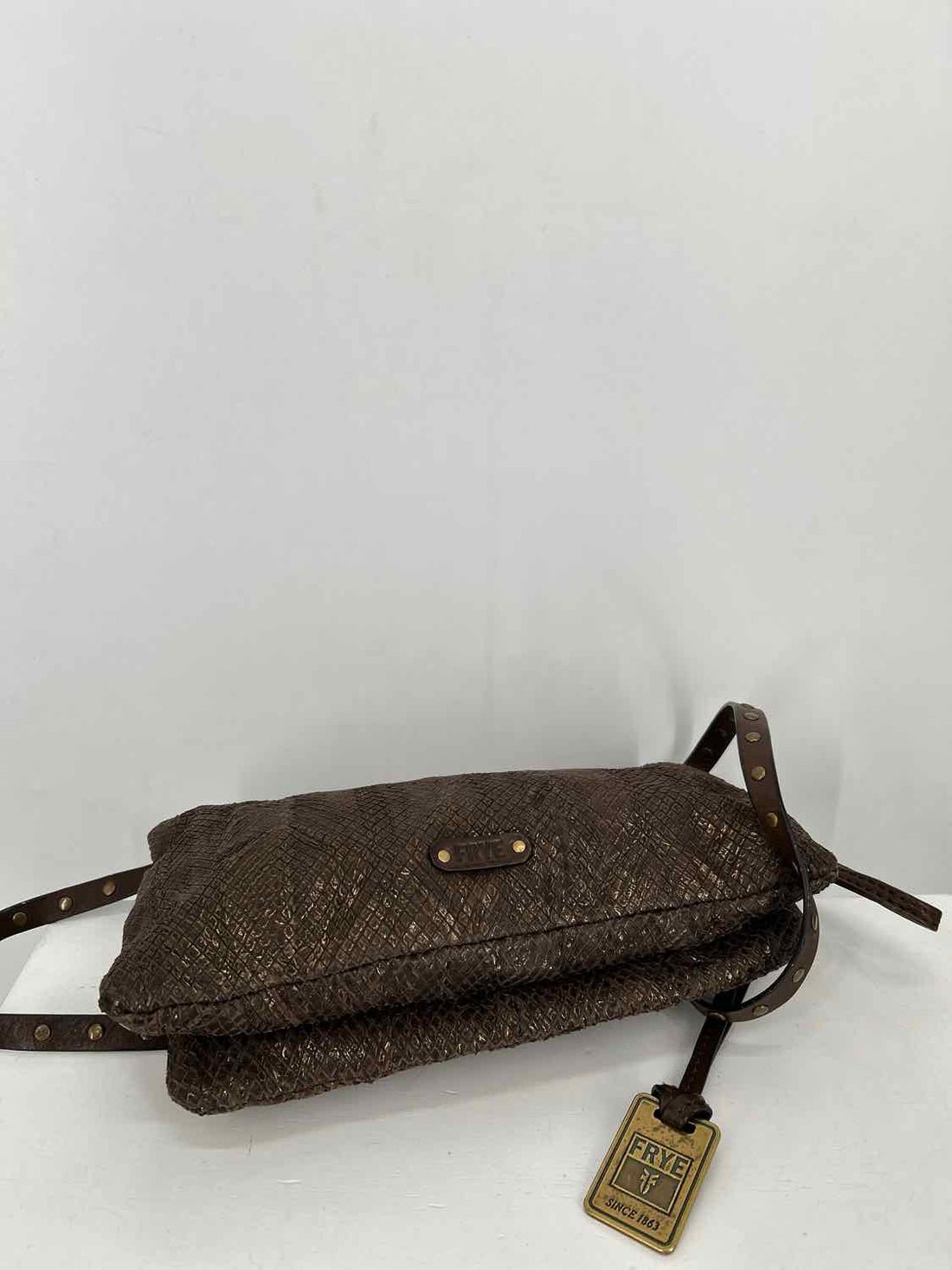 Frye Brown Genuine Leather Pre Owned Crossbody