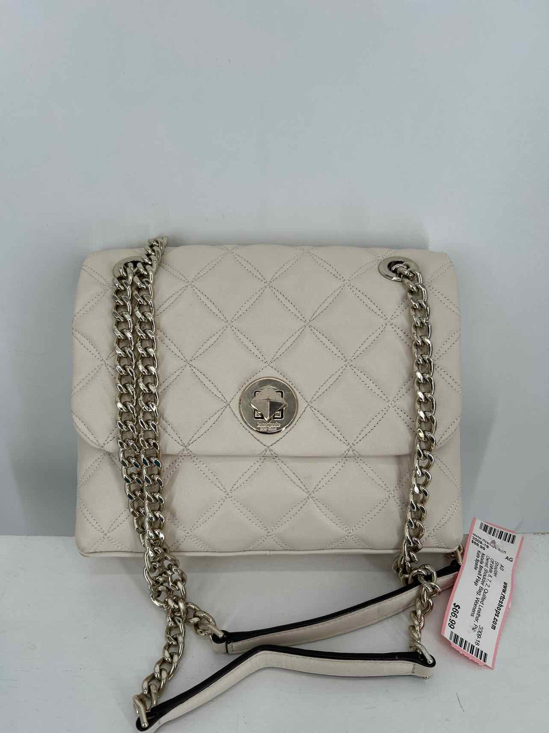 Kate Spade Off White Quilted Leather Pre Owned Shoulder