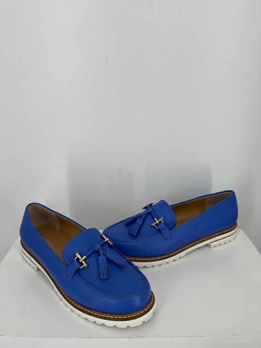 Talbots Women Size 7.5 Blue Genuine Leather Loafers