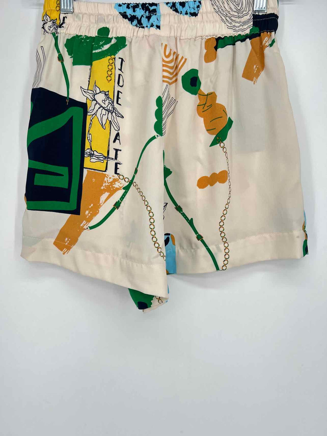 The Brass Monkey Size S Cream Print Shorts