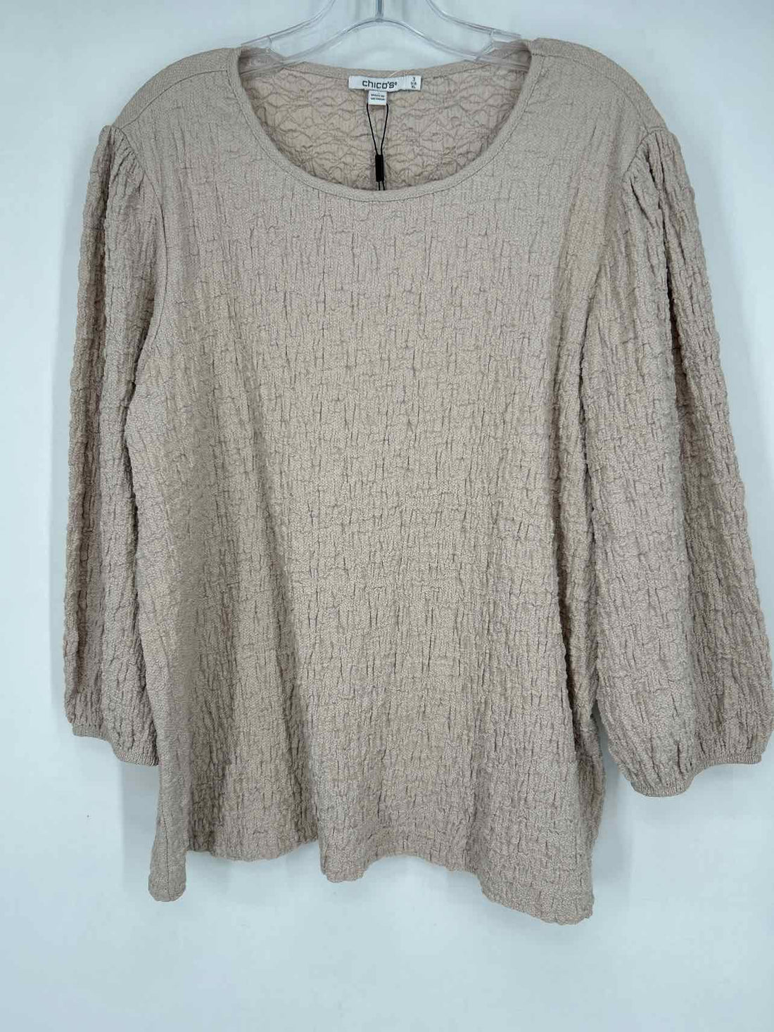 Chicos Size 3 (XL) Beige Textured NWT Long Sleeve