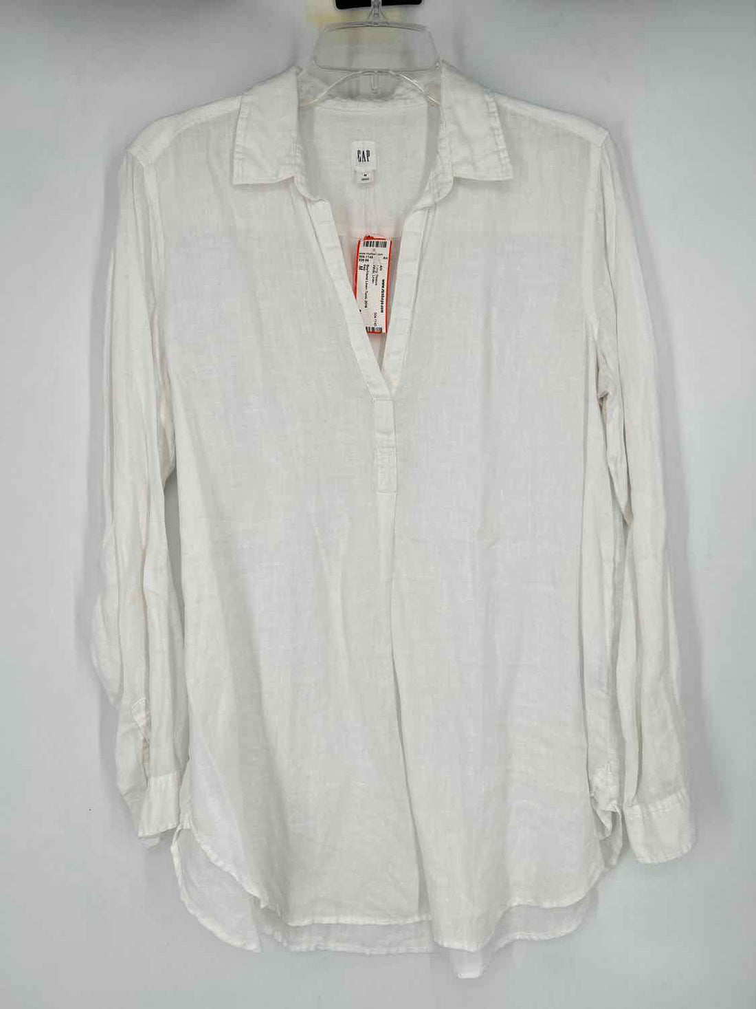 Gap Size M White Linen Long Sleeve
