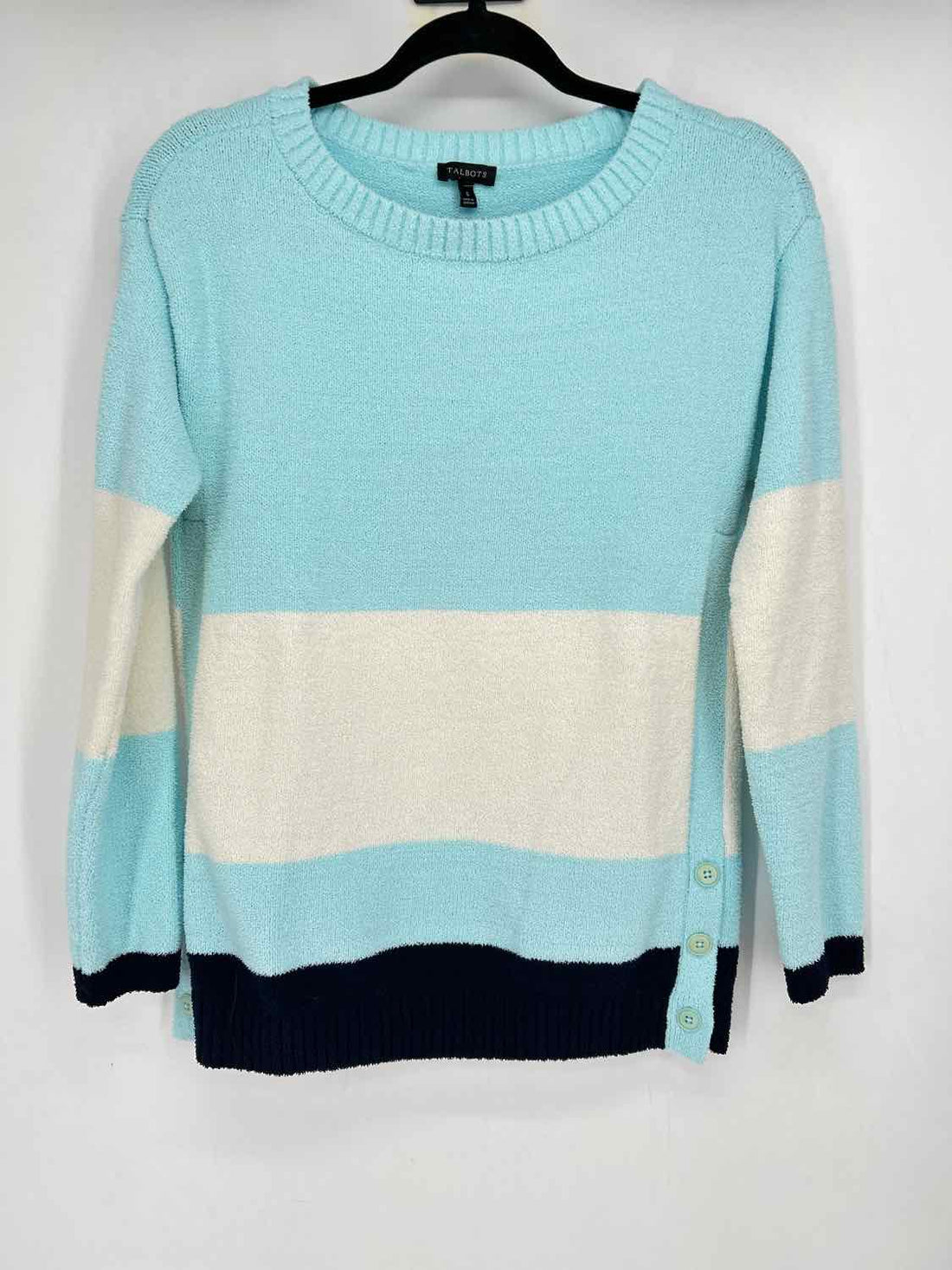 Talbots Size S Light Blue & White Sweater
