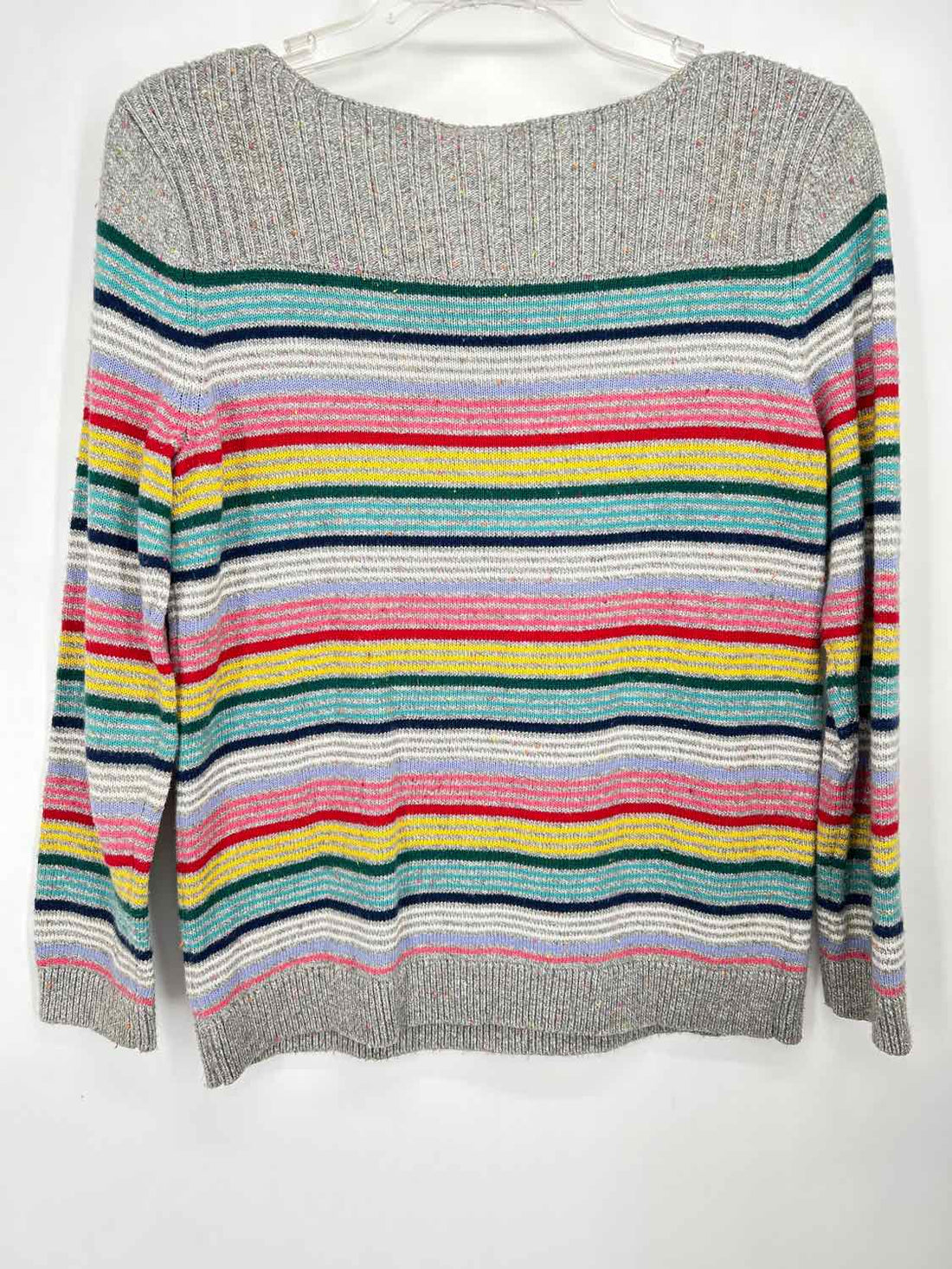 Talbots Size MP Gray Stripe Sweater