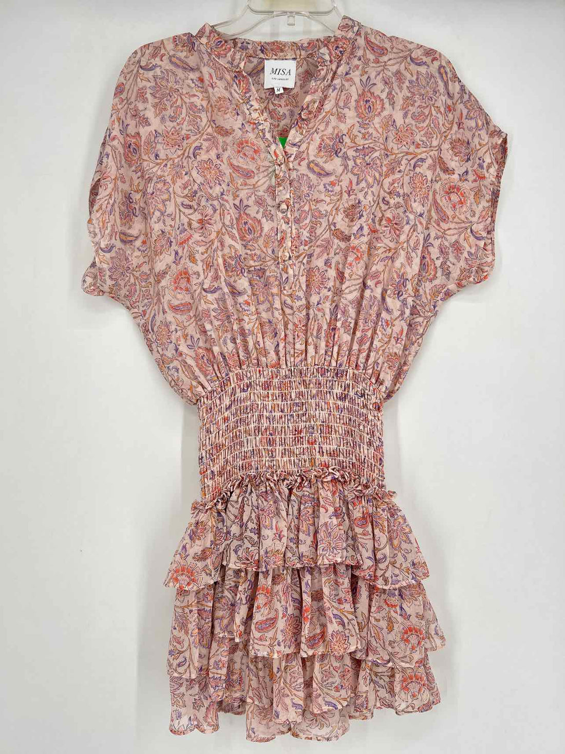 Misa Size M Light Pink Floral Short Sleeve Dress
