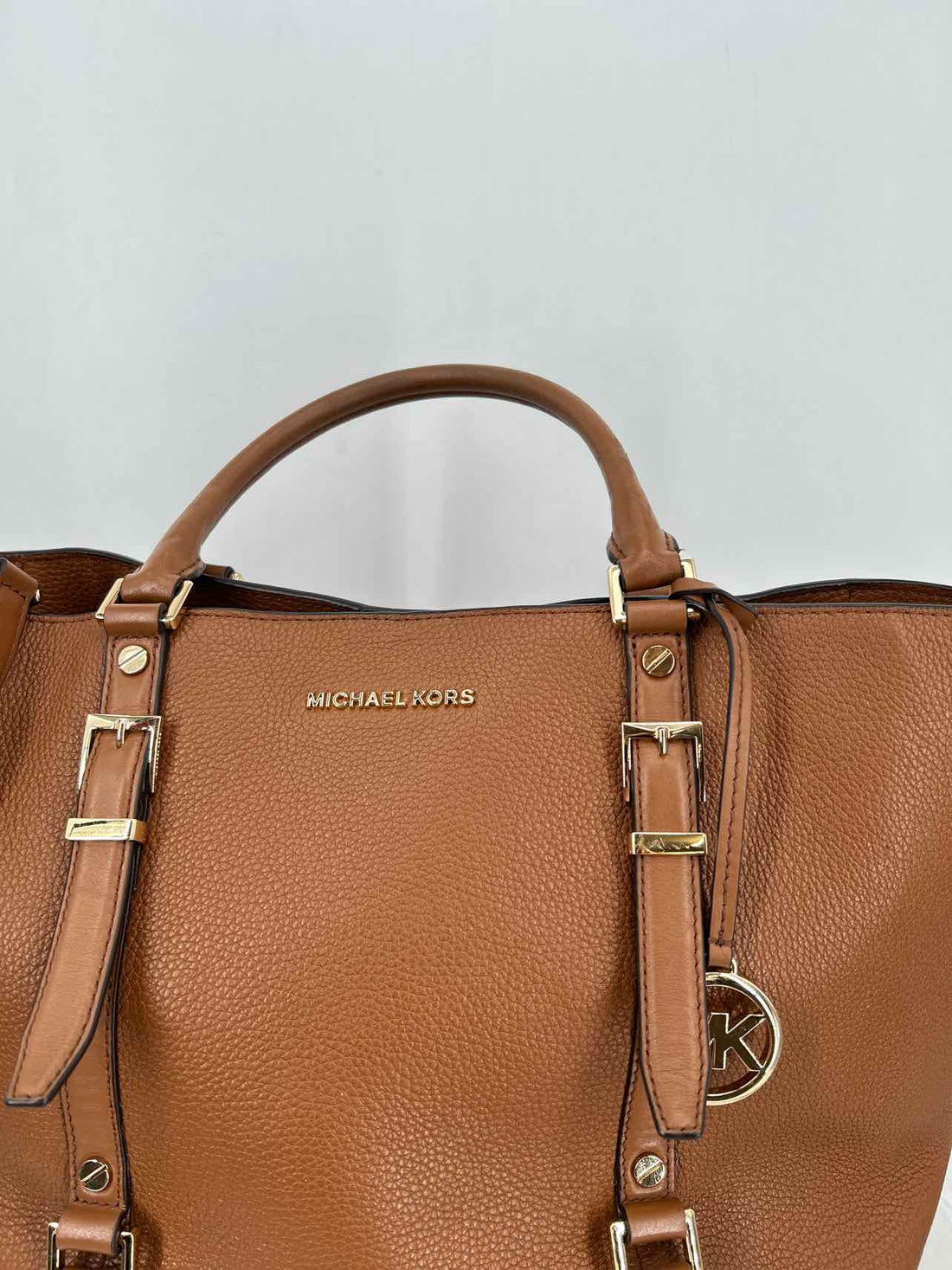 Michael Kors Brown Pebbled Leather Pre Owned Satchel