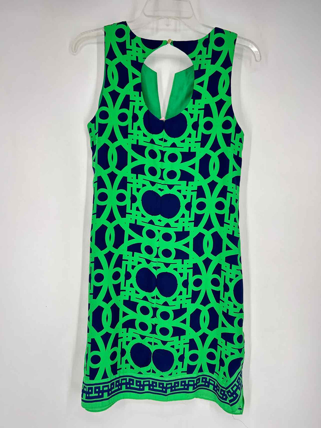 Alice & Trixie Size XS Green & Navy Silk Sleeveless Dress