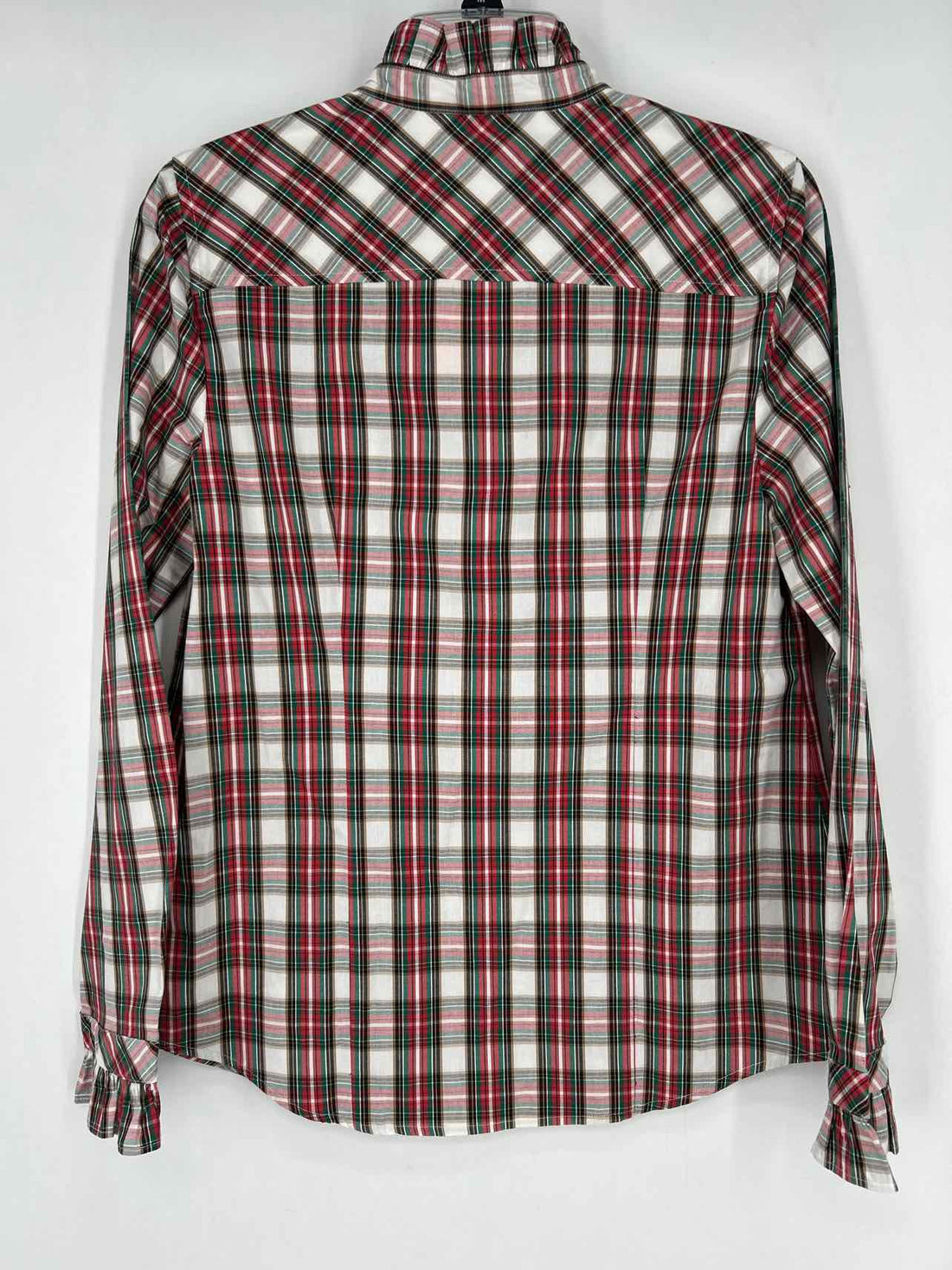 J Crew Size S White Red & Green Plaid NWT Long Sleeve