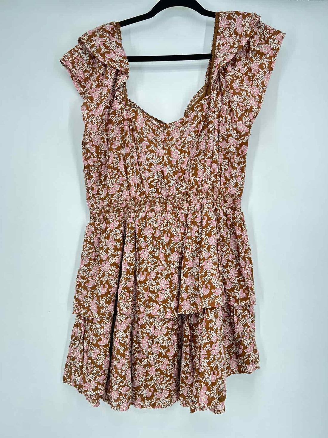 American Eagle Size L Brown Floral Dress