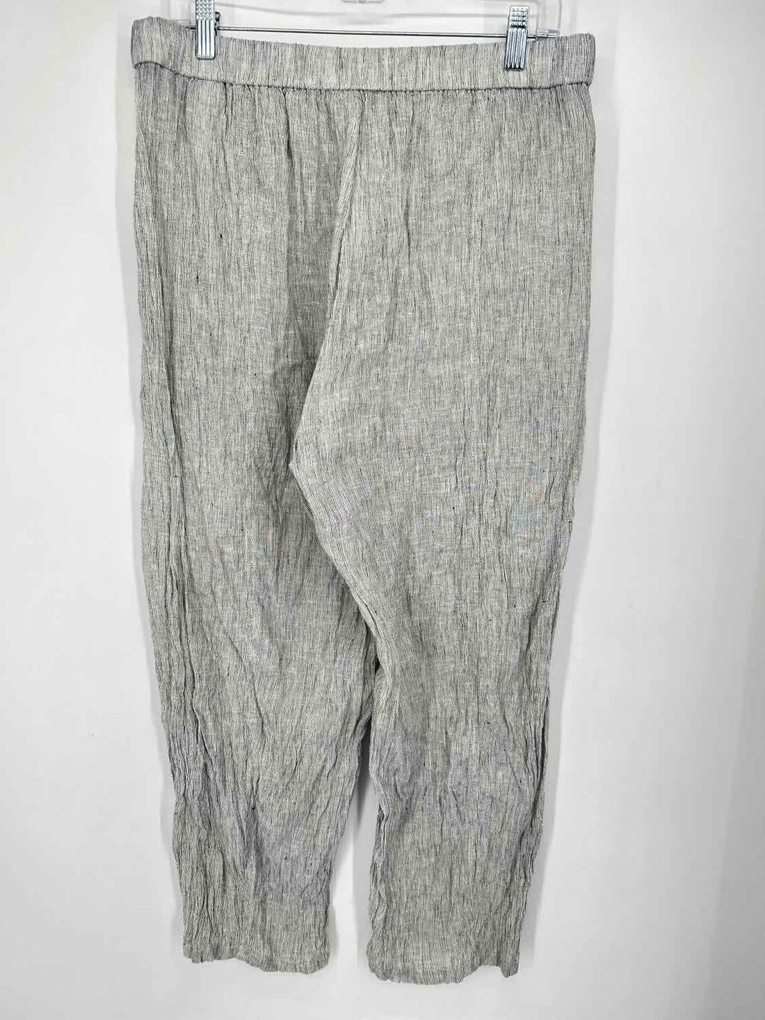 Eileen Fisher Size M White & Black Linen Pants