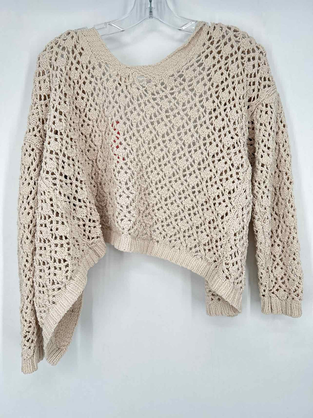 Artelier Nicole Miller Size M Cream Open Knit Cardigan