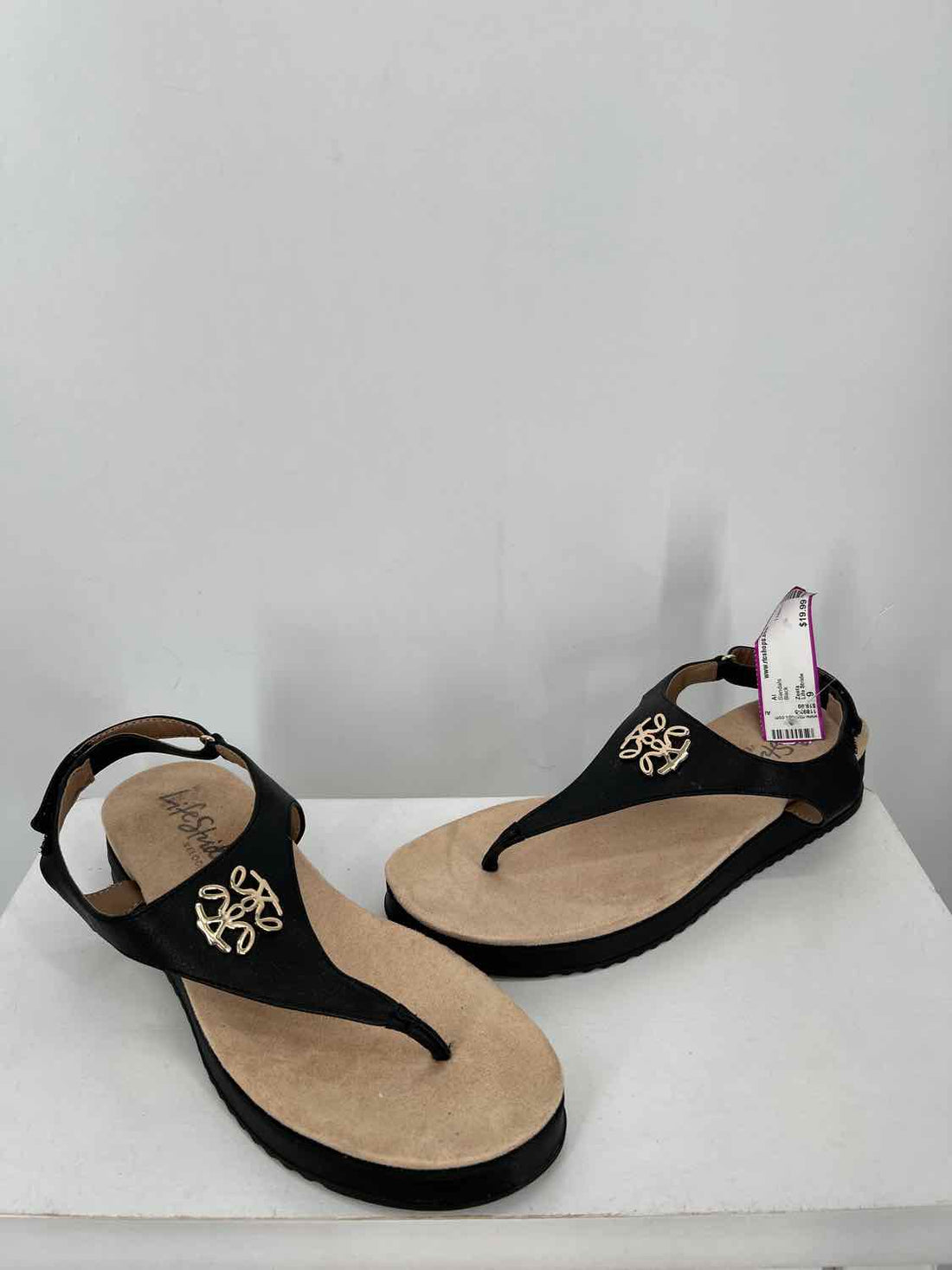 Life Stride Women Size 9 Black Sandals