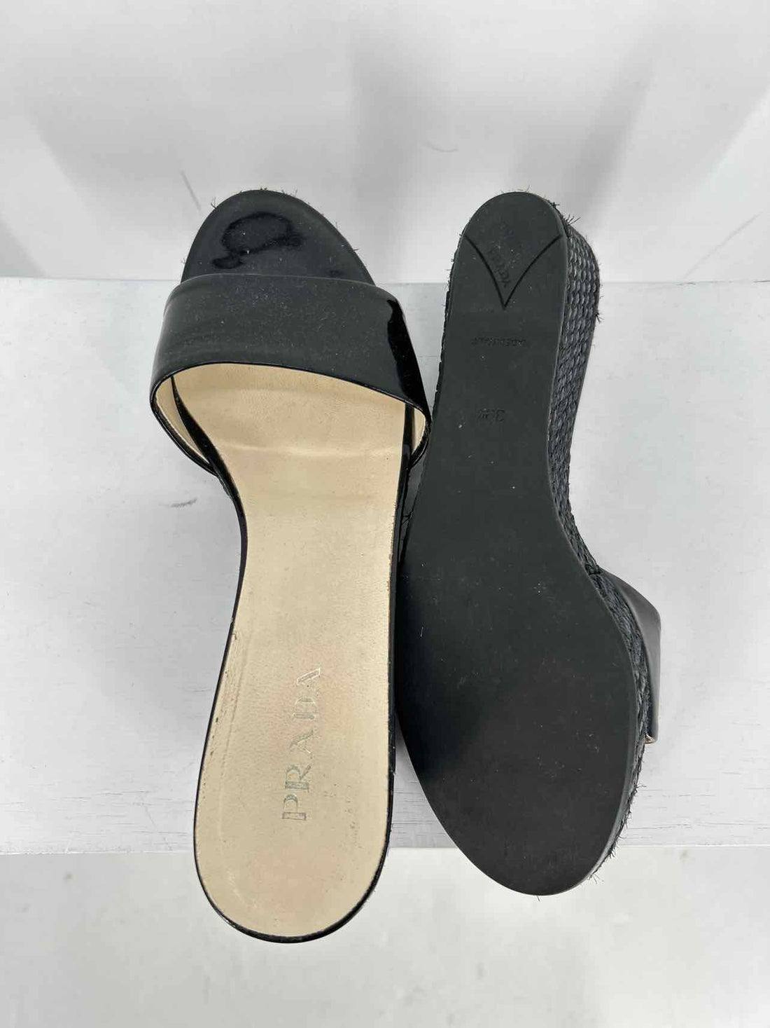 Prada Women Size 39.5 Black Wedges
