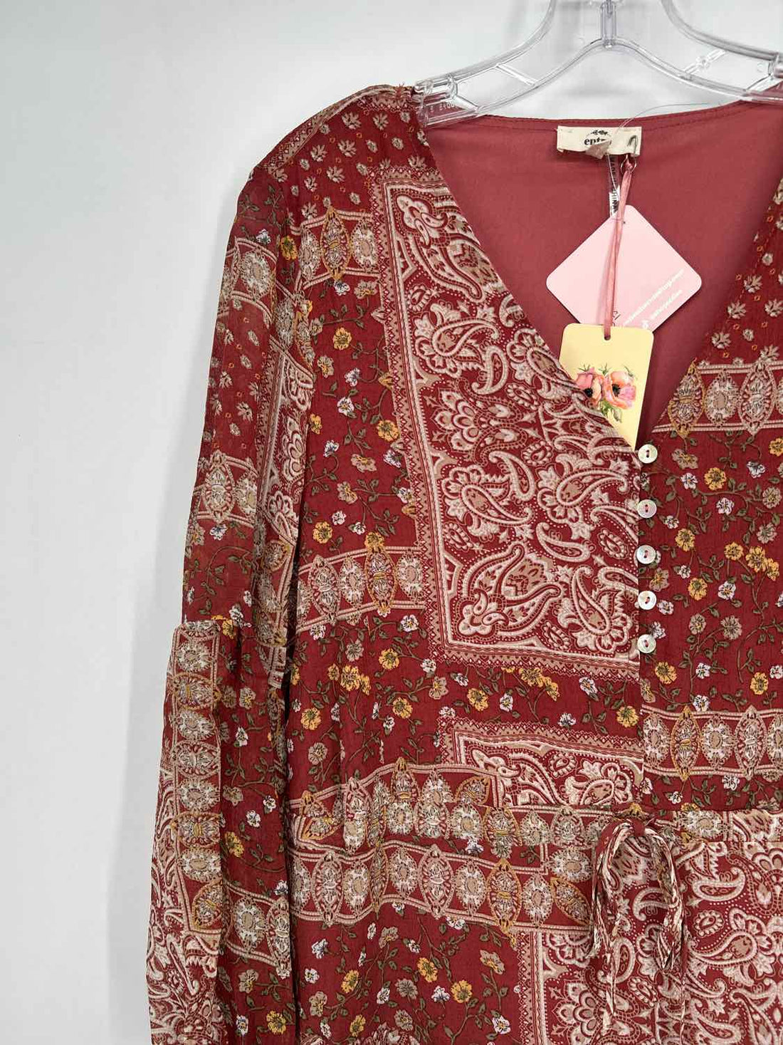 Entro Size S Rose & Beige Print NWT Dress