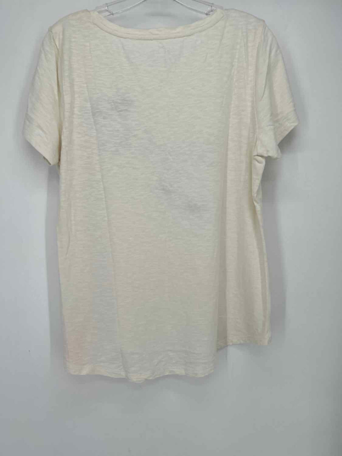 Talbots Size L White w Graphic Short Sleeve