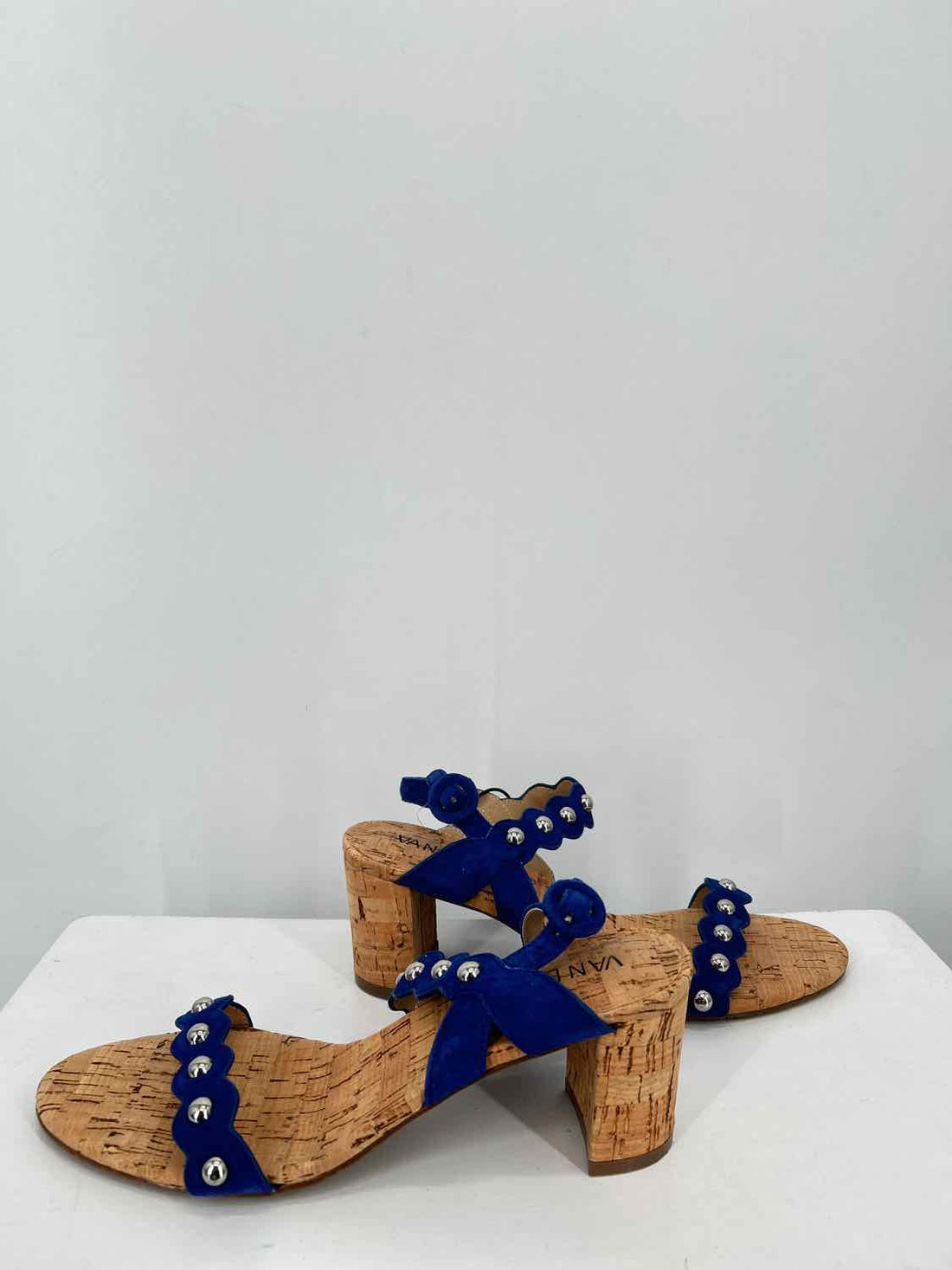 Vaneli Women Size 7.5N Dark Blue Cork Sandals