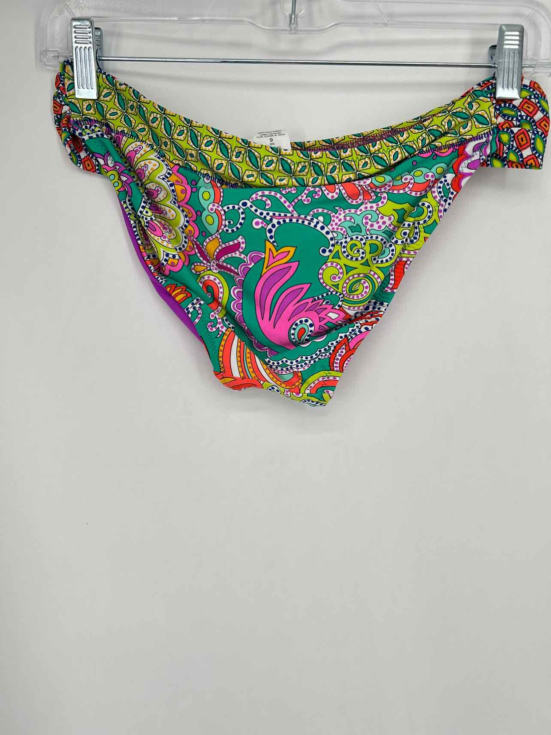 Trina Turk Size 6/8 Green Print Swimsuit 2 Piece
