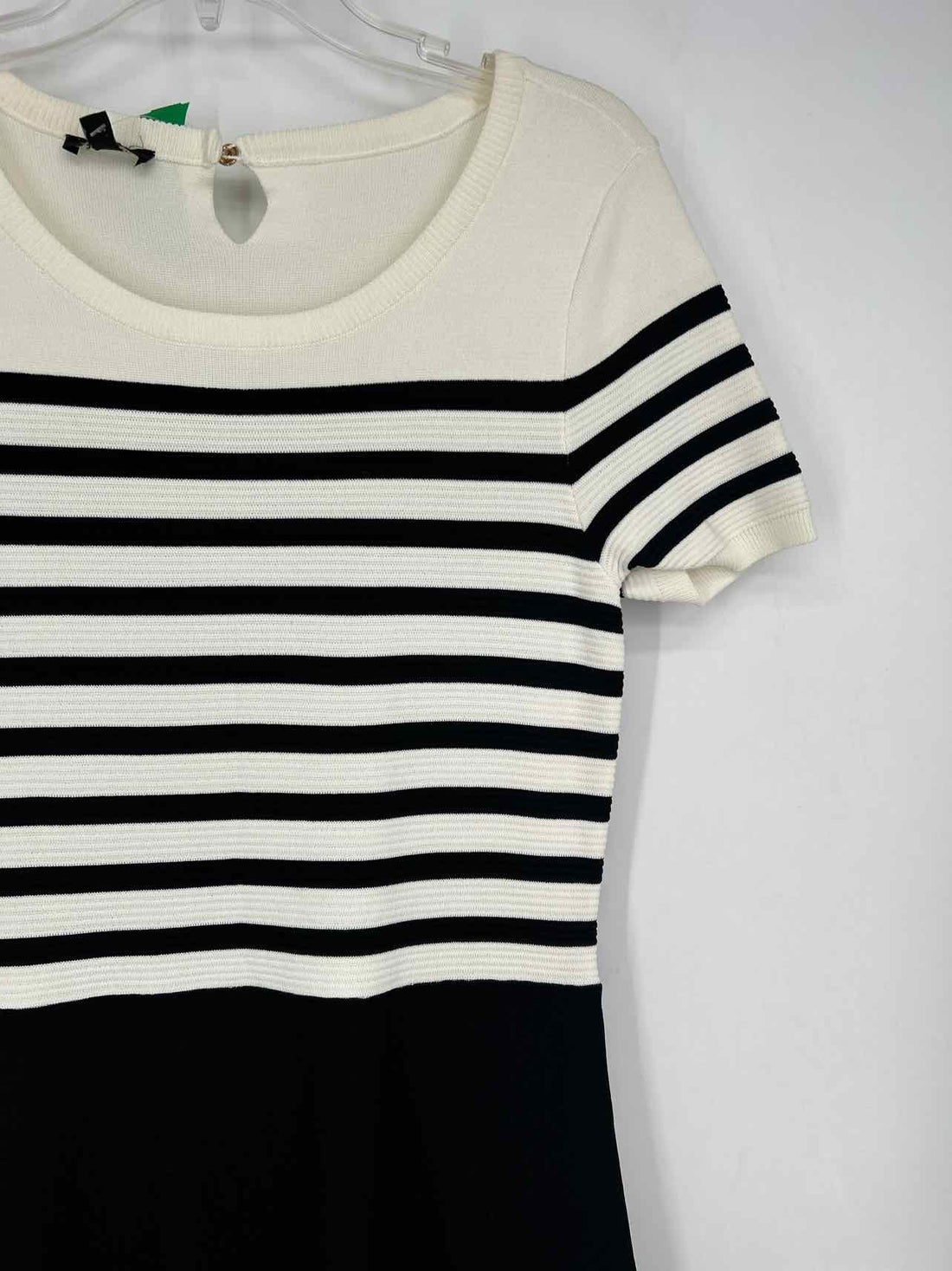 Talbots Size S White & Black Striped Short Sleeve Dress