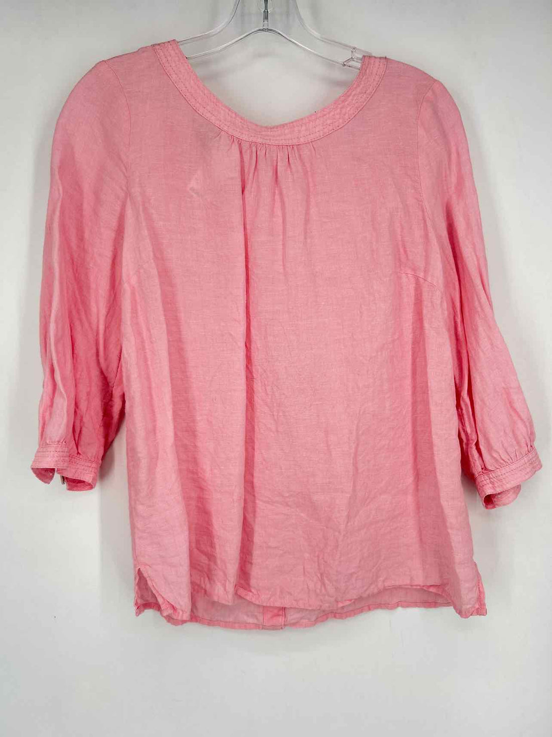 Talbots Size MP Pink Linen Long Sleeve