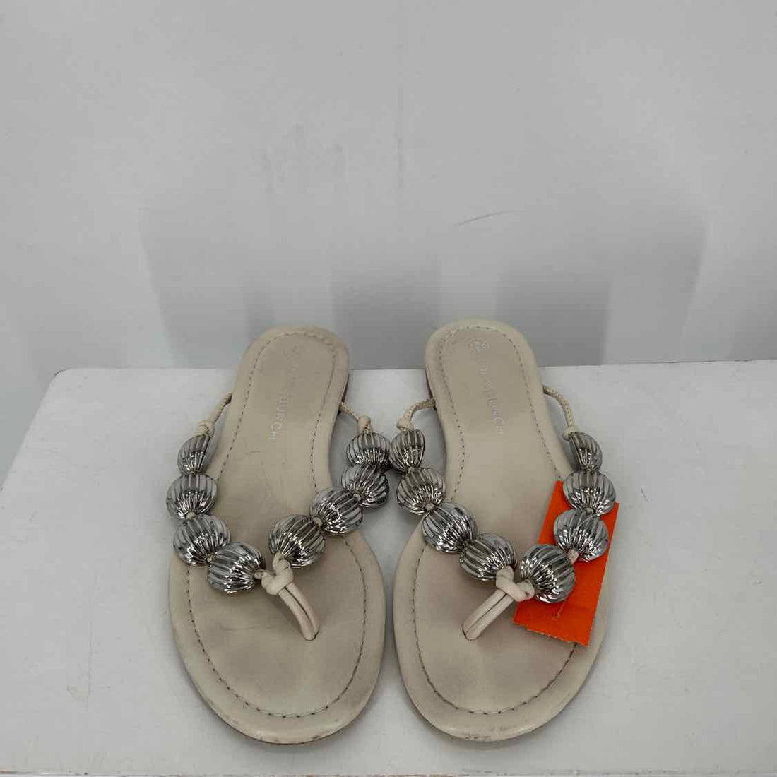 Tory Burch Women Size 7 Ivory & silver Sandals