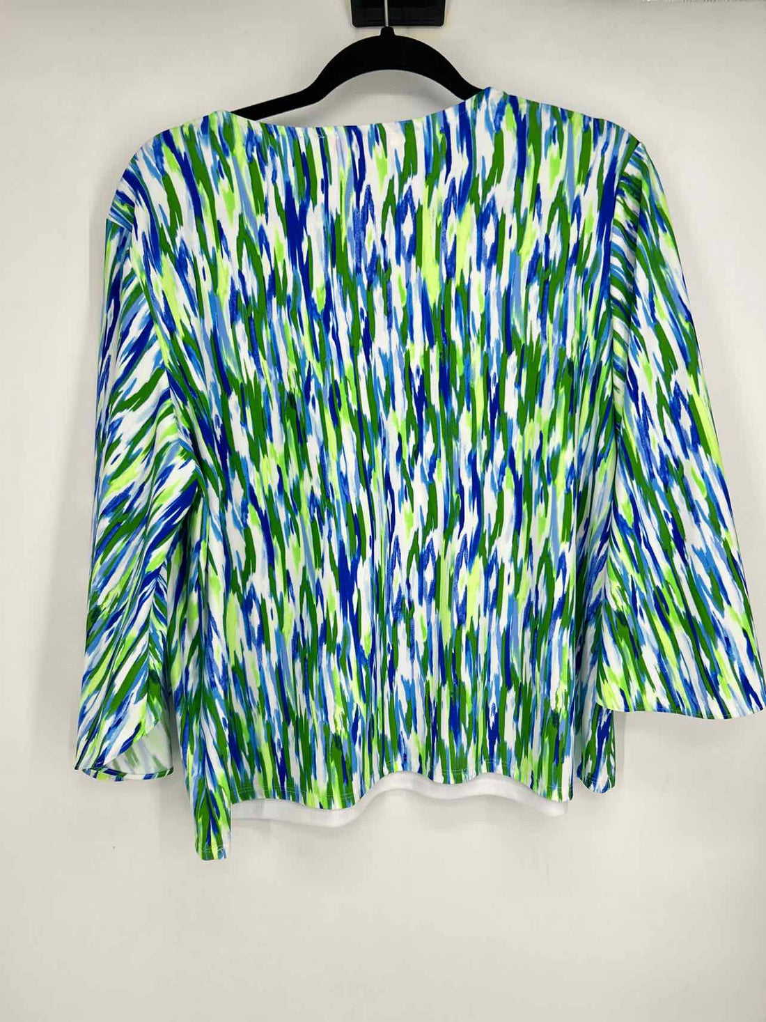 Jude Connally Size L White Green & blue Long Sleeve