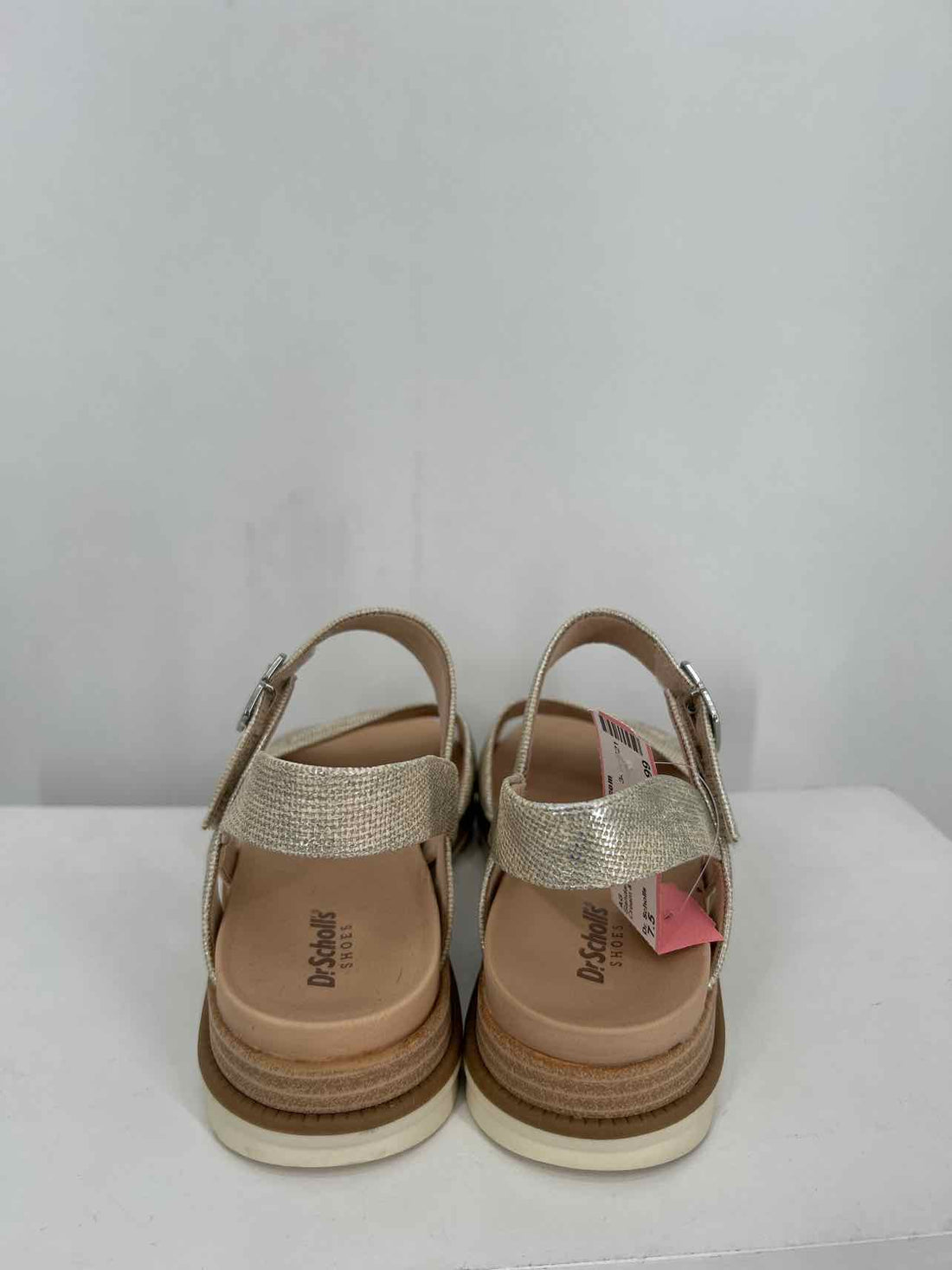 Dr. Scholls Women Size 7.5 Cream & Silver Sandals