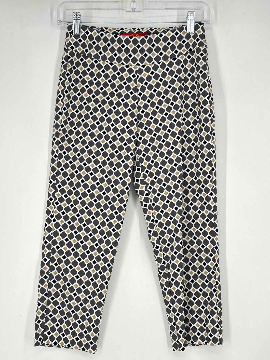 Krazy Larry Size 0 Gray & White Print Pants