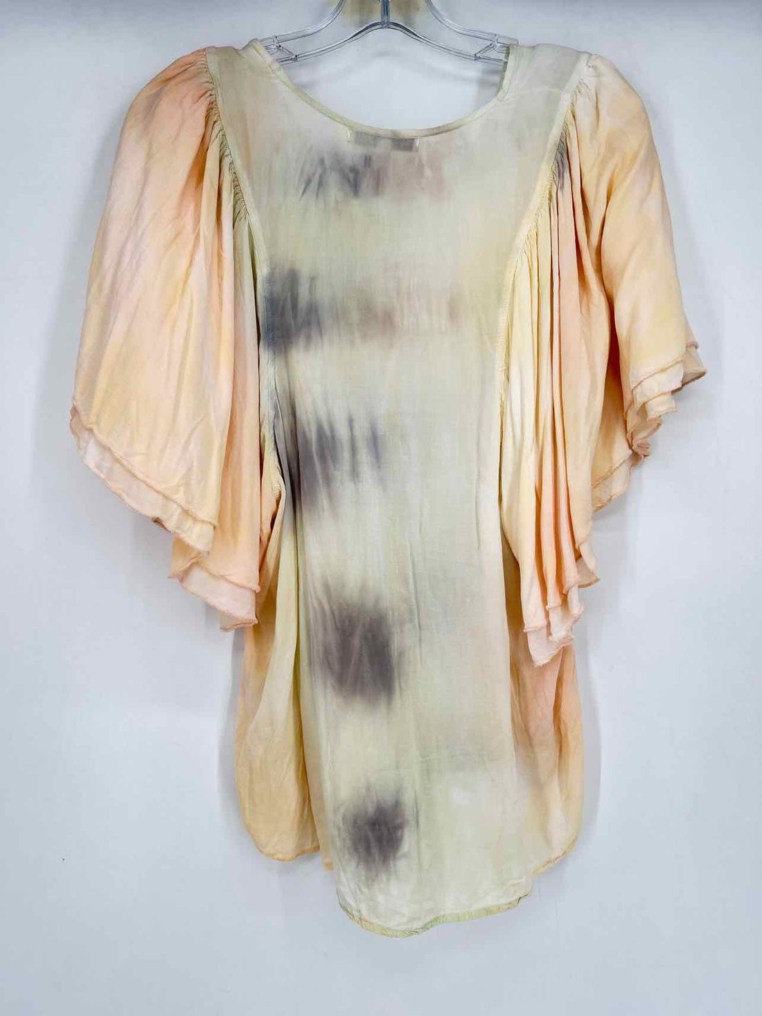 Young Fabulous + Broke Size M Peach & Yellow Tie Dye Short Sleeve